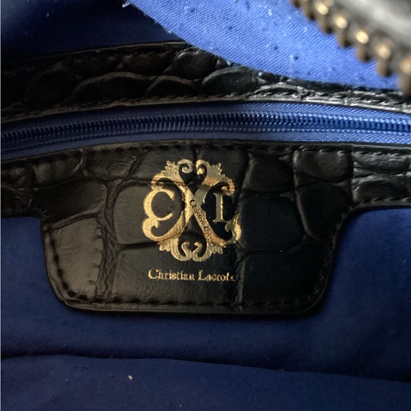 Christian Lacroix Black Crossbody Satchel Bag Purse Rn # 137646 - Picture 4 of 9